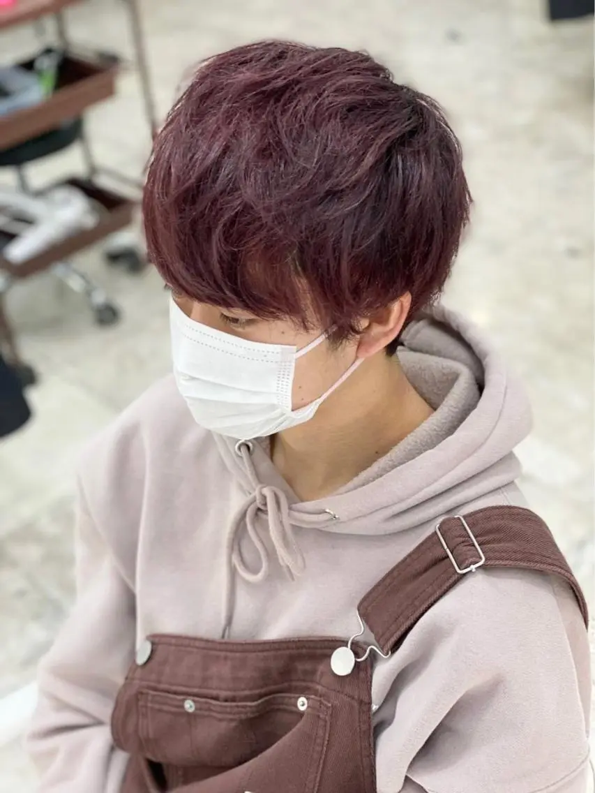 カラー メンズ ハイライト&曲がる 縮毛矯正特化 玉置のヘアスタイル