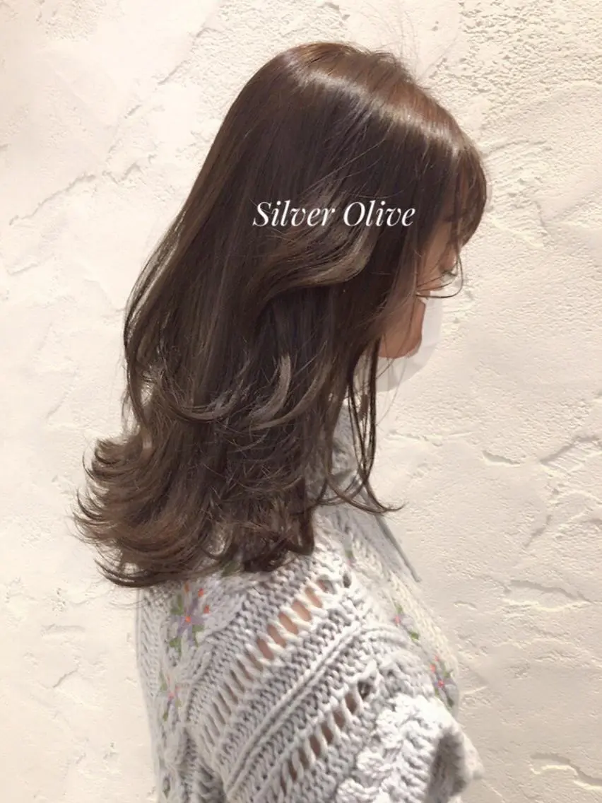 セミロング ヘアカラー トリートメント ヘアセット ✨透明感ケアカラー✨ 長野ゆきなのヘアスタイル
