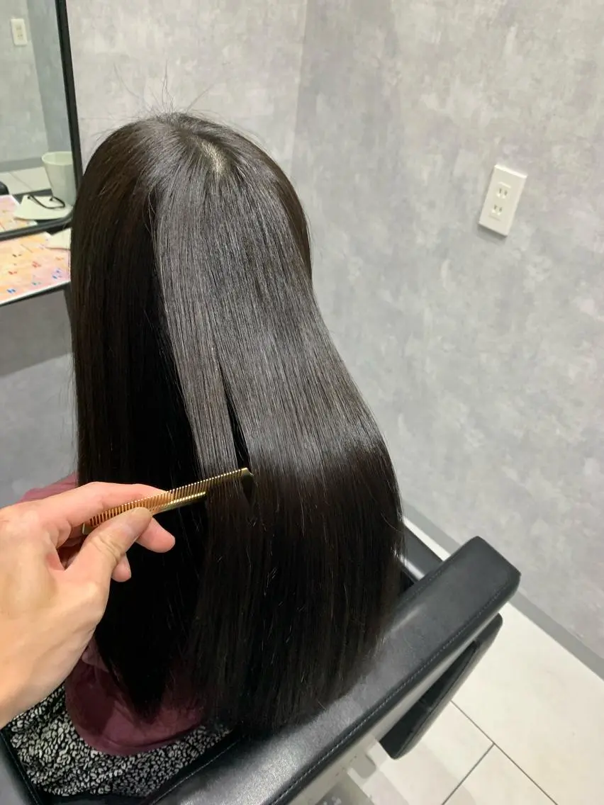 ロング カット 縮毛矯正 トリートメント 中川/縮毛矯正/ 高羽 克明のヘアスタイル