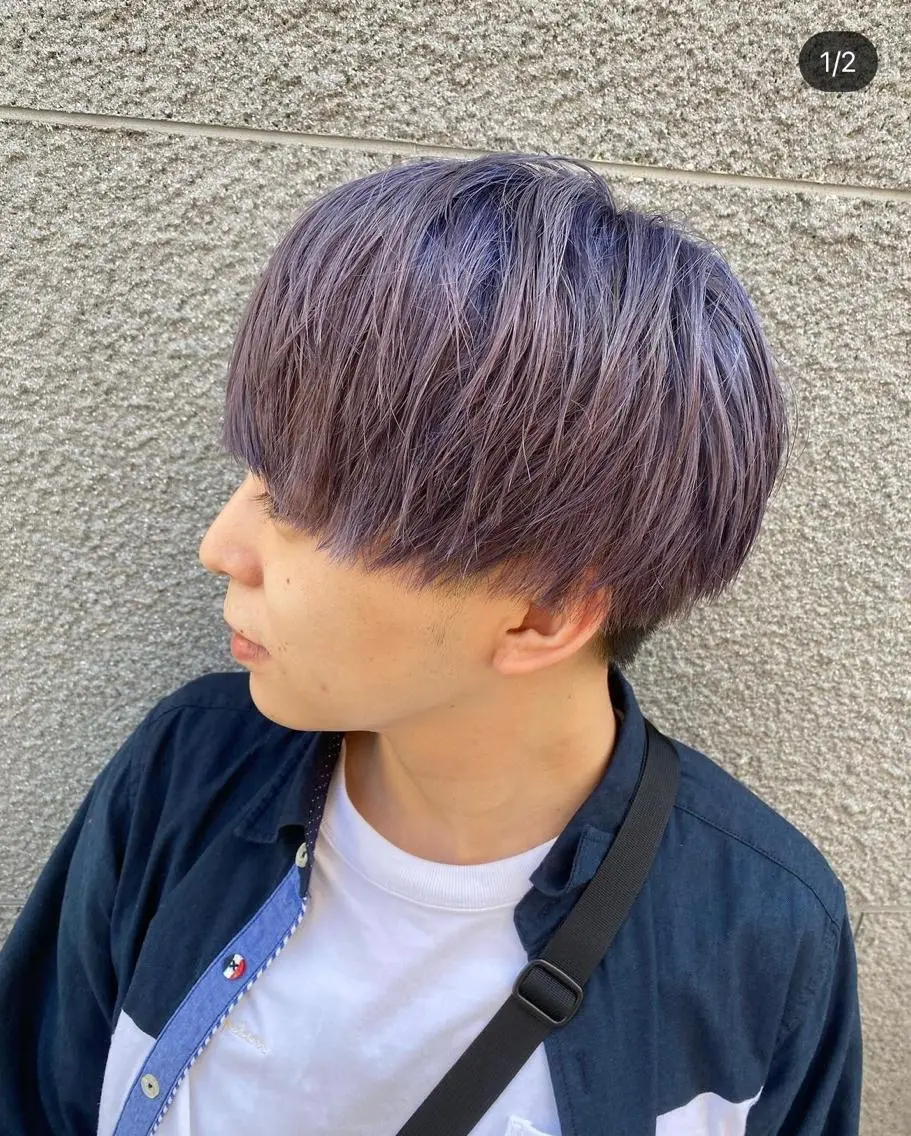 カラー メンズ ダブルカラー ラベンダーカラー カット ヘアカラー トリートメント 24時間受付可🕒 艶髪のヘアスタイル