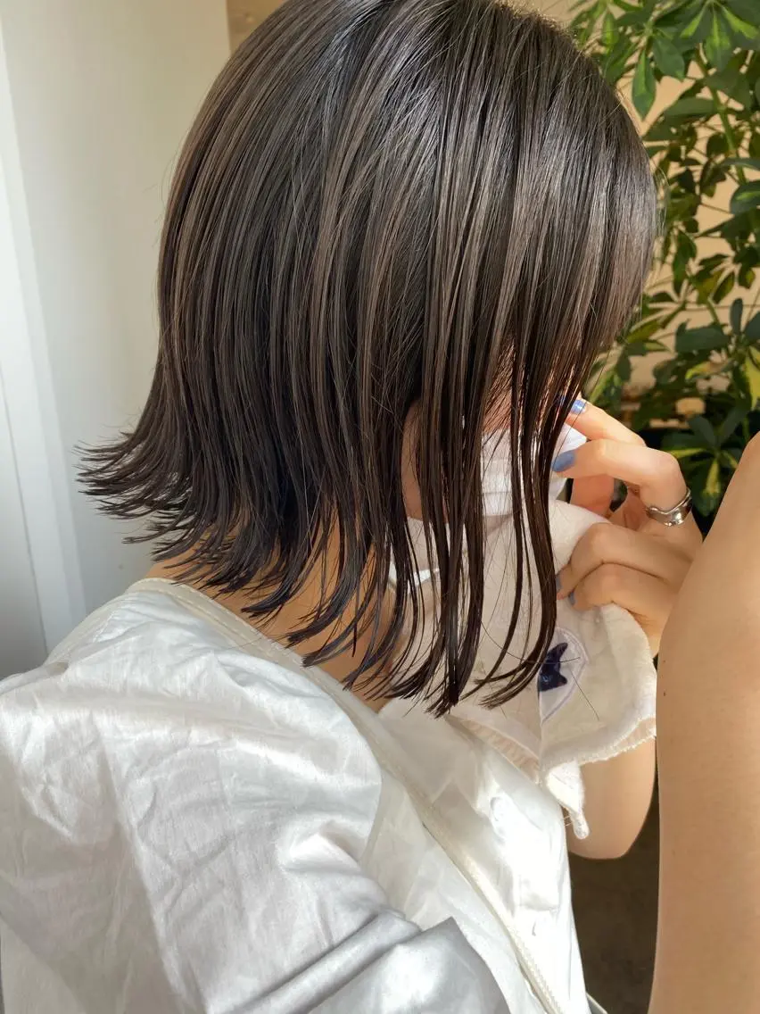 ショート カラー 切りっぱなしボブ アディクシーカラー ボブ fit stand /HIIRAGIのヘアスタイル