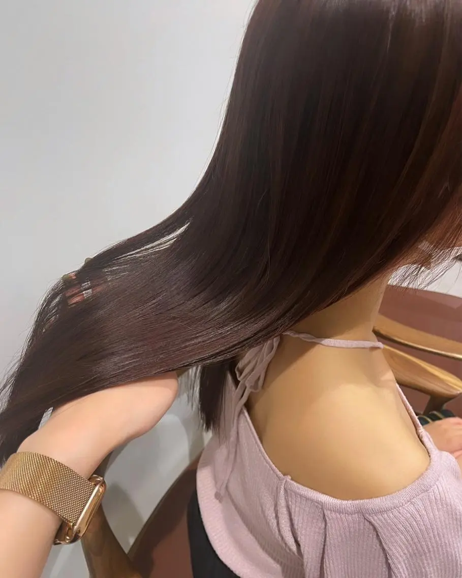 セミロング カット ヘアカラー トリートメント minatsu 東京の技術を京都でのヘアスタイル