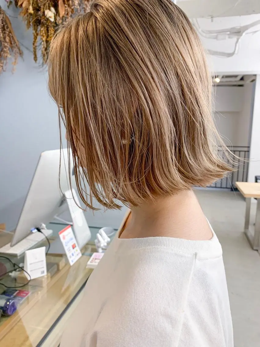 ショート カラー ベージュカラー ハイトーンカラー ミルクティーベージュ topstylist fukudaのその他イメージ