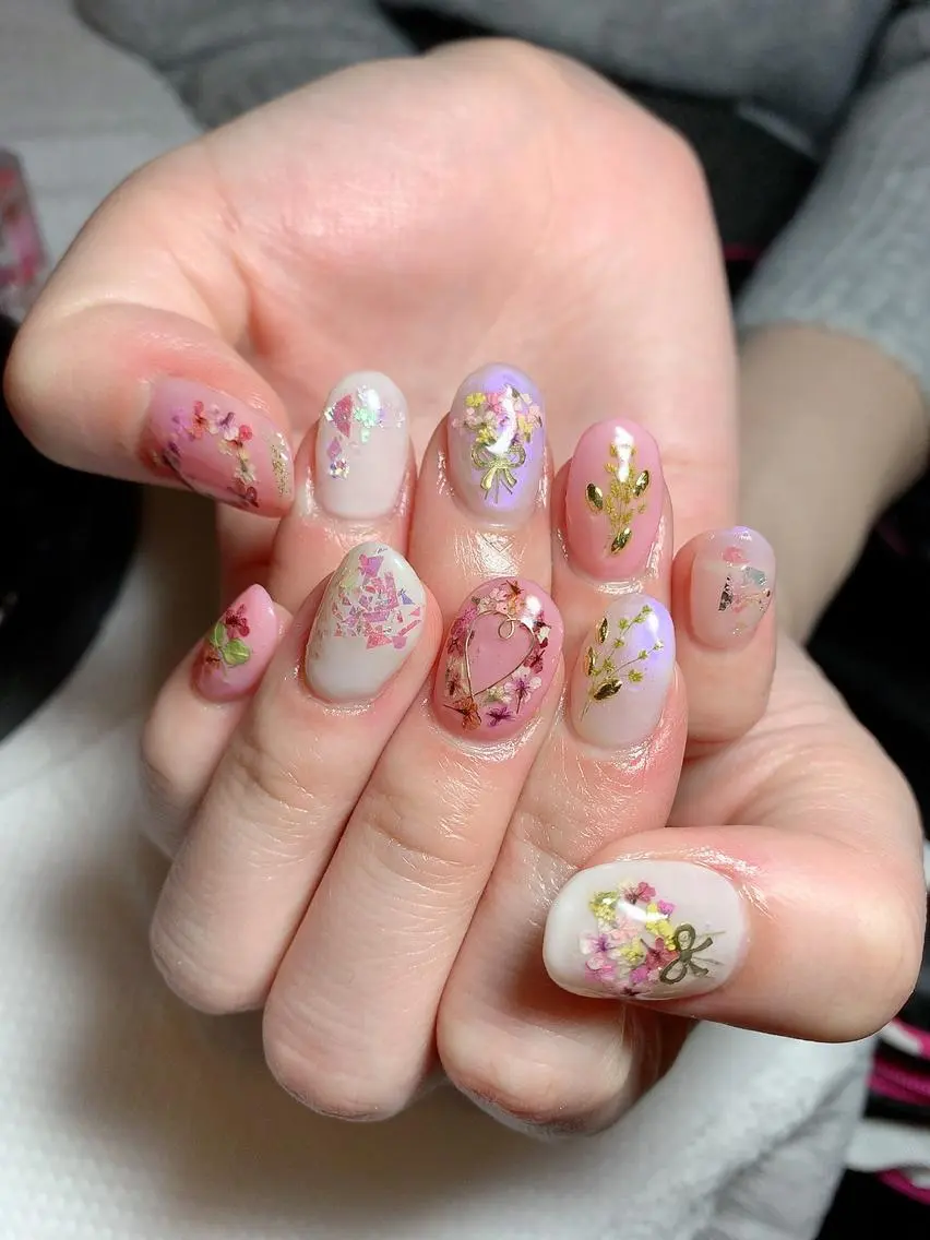ネイル フラワーネイル ハンドネイル 3Dアートネイル💗 都築レナのネイルデザイン