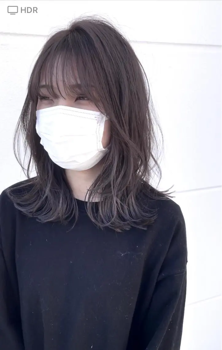 ミディアム カラー アッシュ 透明感カラー ハイライトカラー ハイライト レイヤーカット クドウレイ fifth神南のヘアスタイル