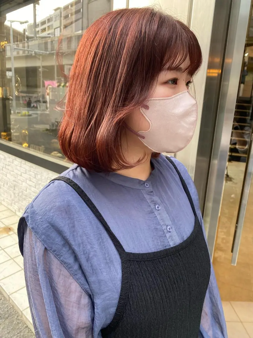 ミディアム 小顔カット Juri🎀/ カラー特化×似合わせのヘアスタイル