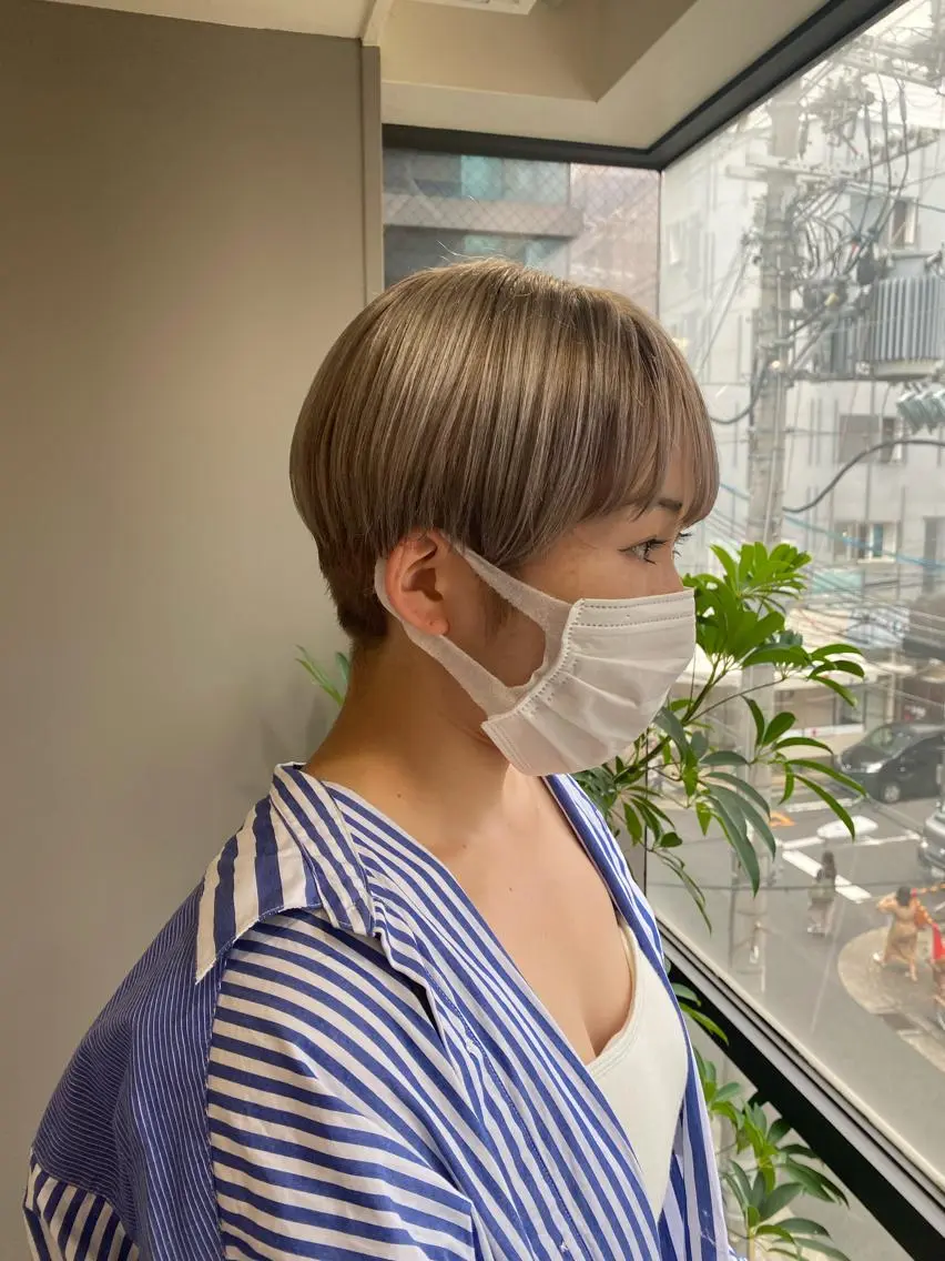 ショート カラー ヘアアレンジ ブリーチ ハイトーンカラー ショートヘア ヘアカラー ボブ /ニュアンス/ satomi🧸💖のヘアスタイル