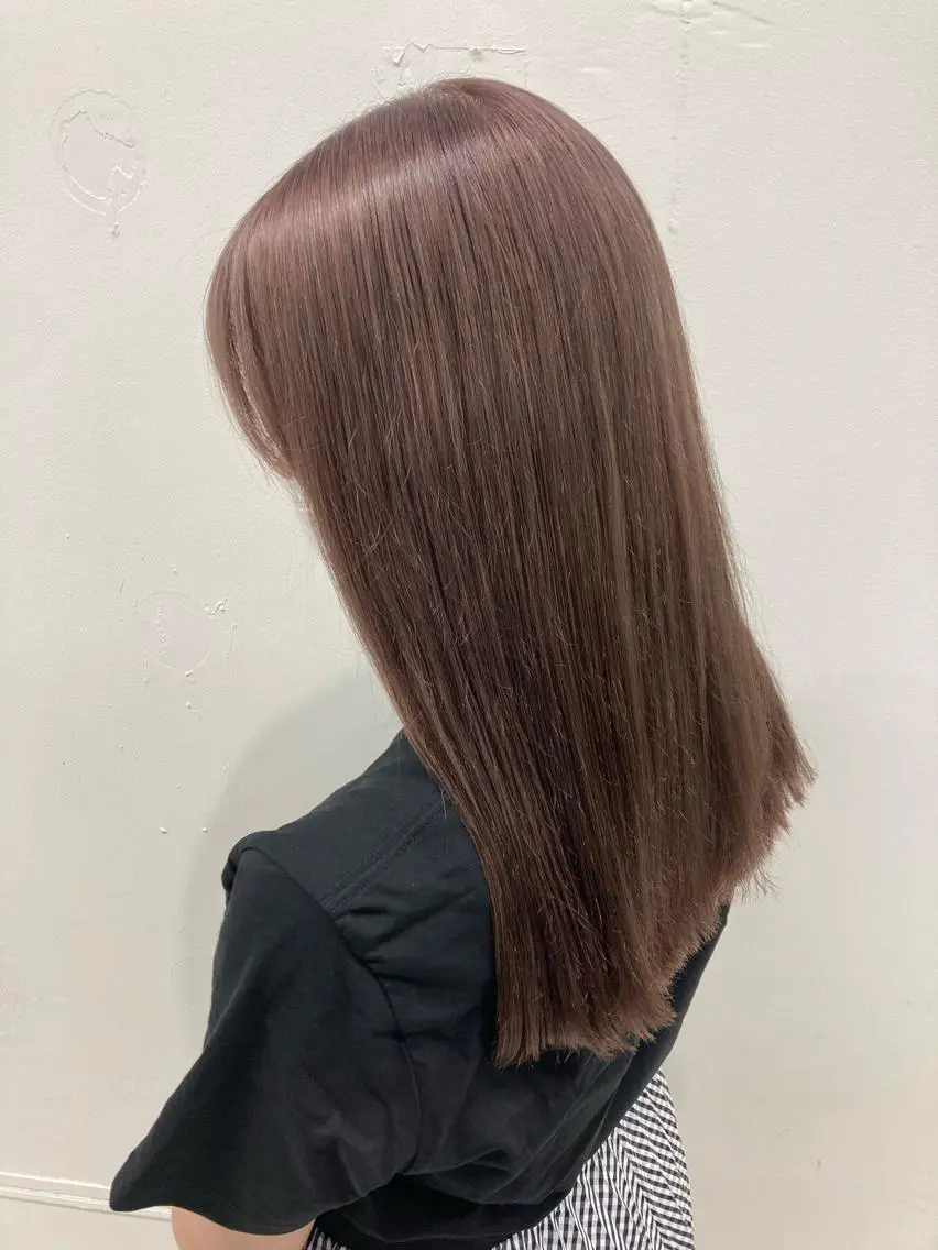 ロング カラー カット ヘアカラー トリートメント ヘッドスパ 💖ブリーチなし透明 感💖ASAHIのヘアスタイル