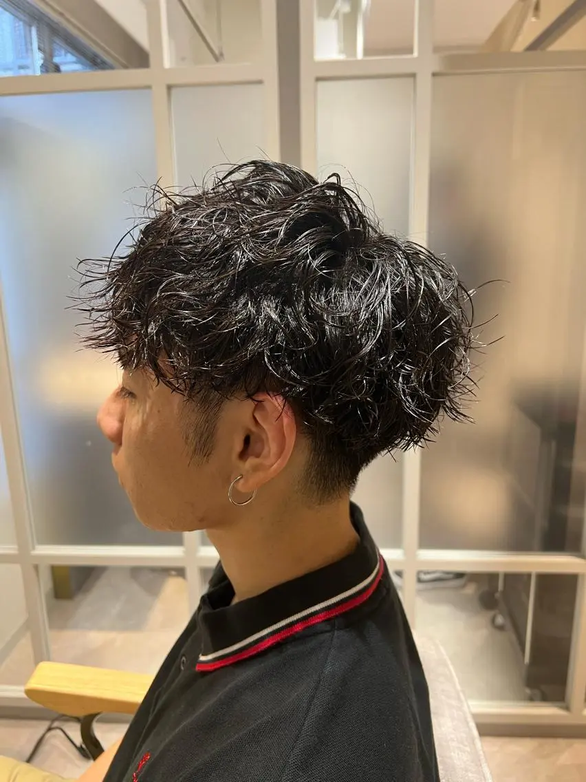 パーマ メンズ カット パーマ ⭕️メンズパーマ⭕️ 山口 裕太郎のヘアスタイル