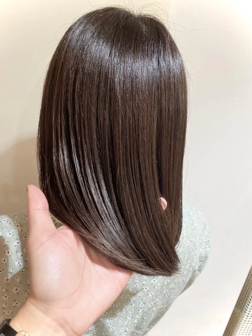 ミディアム カラー 髪質改善 トリートメント 酸熱トリートメント トリートメント Kazu .Kのヘアスタイル