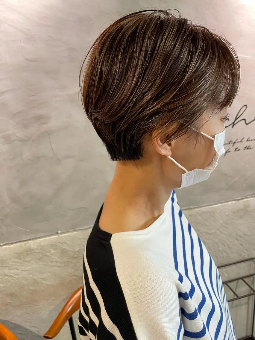 ショート ハイライト カット ヘアカラー トリートメント ayane⭐️ボブ・ ショート・パーマのヘアスタイル