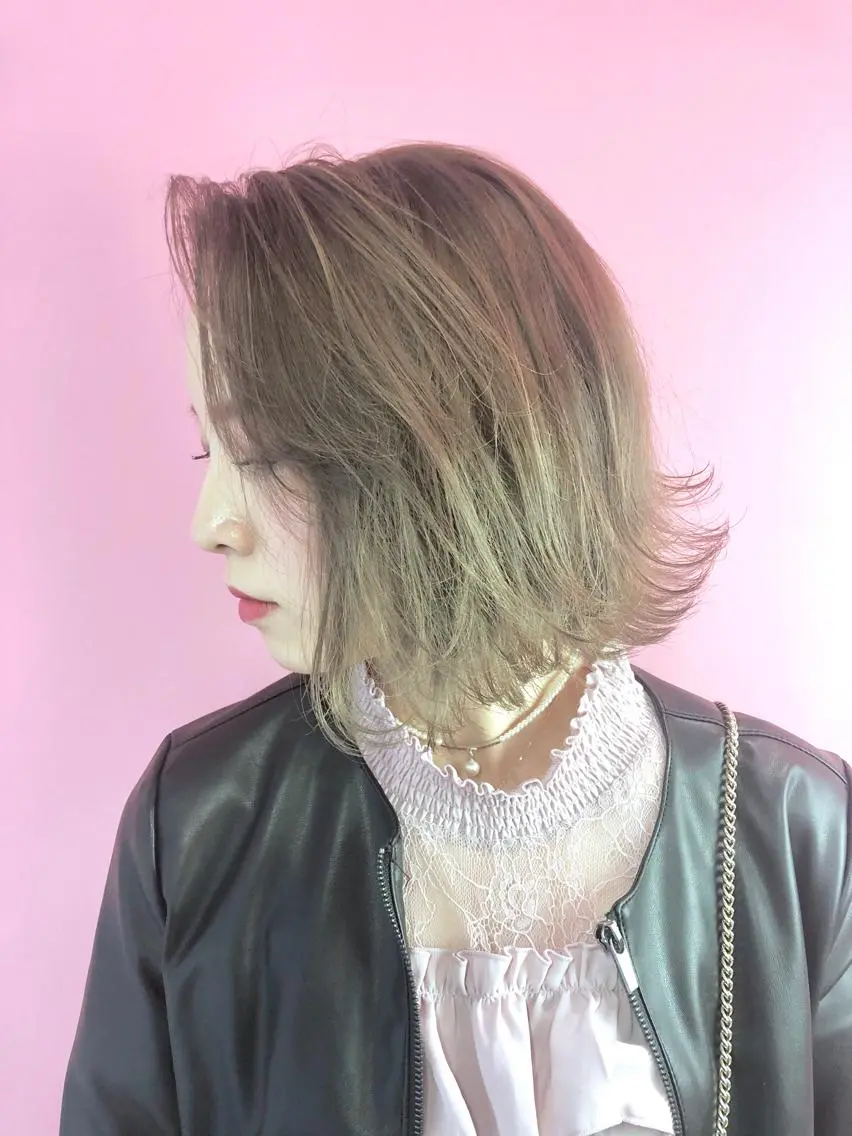 ミディアム カラー ベージュカラー ミルクティーベージュ _WHITE高槻店 yusukeのヘアスタイル