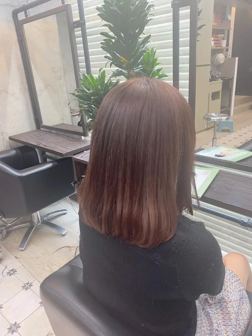 ミディアム カラー ブラウンカラー ピンクカラー ピンクブラウン 韓国ヘア☁️ mitsukiのヘアスタイル