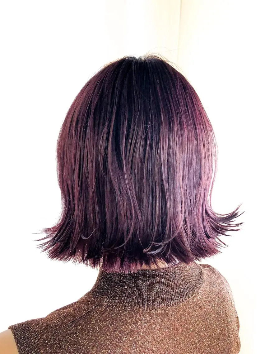 ミディアム カラー ヘアアレンジ ブリーチ バイオレットカラー カット ヘアカラー パーマ 縮毛矯正 トリートメント レイヤー×ヘッドスパ *保田遥*のヘアスタイル