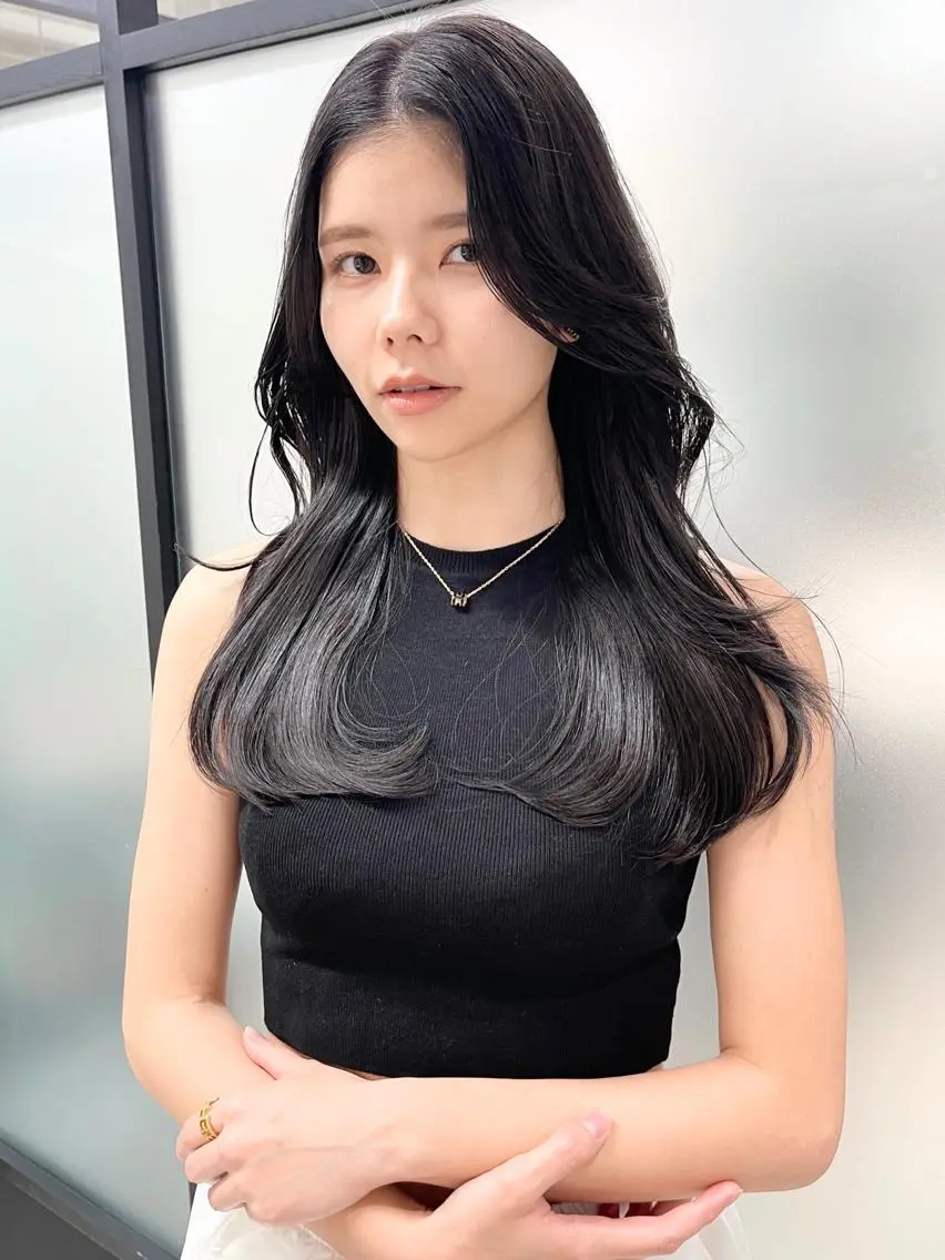 ロング 韓国風ヘア レイヤーカット カット ヘアカラー トリートメント 韓国レイヤーカット 髪質改善▫️水野有真のヘアスタイル