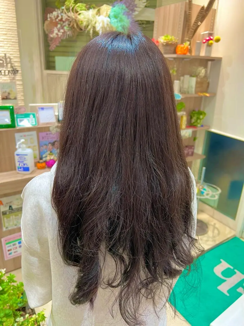 ミディアム カラー ブラウンカラー 透明感カラー オレンジ オレンジブラウン Miyu🦄ash カット/まつげのヘアスタイル