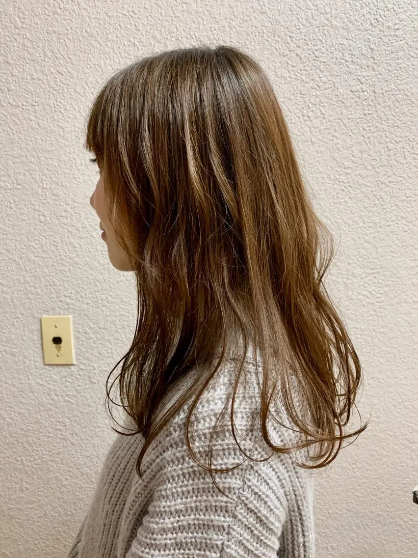 ロング カラー パーマ ロング カット トリートメント ケアカラー×髪質改善 🌙OKUBO🌙のヘアスタイル