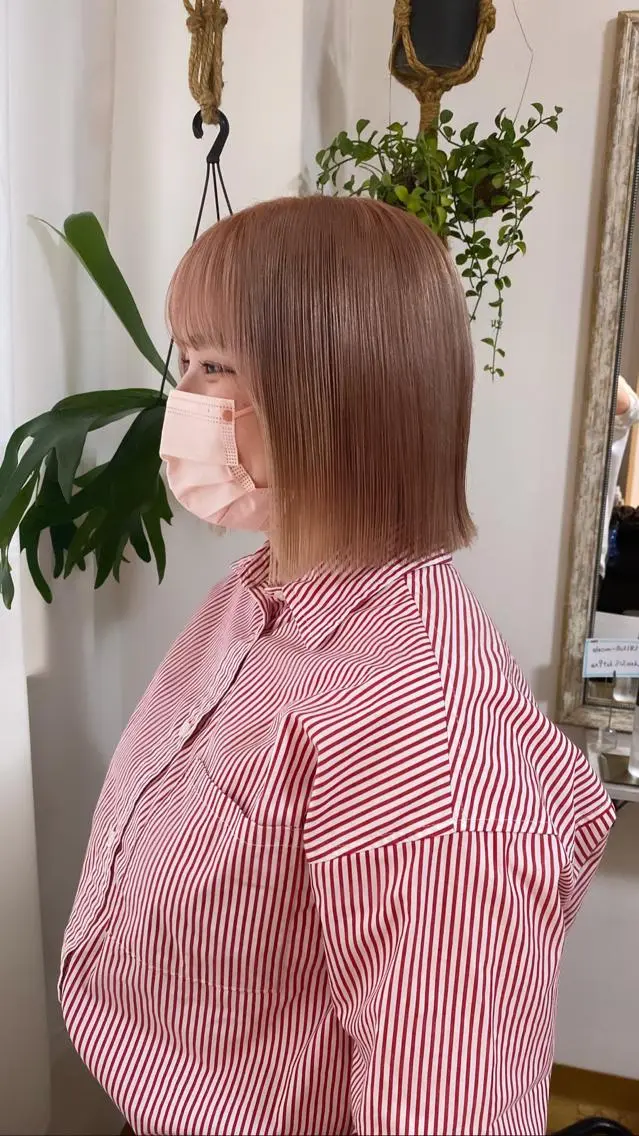 ショート カラー カット ヘアカラー 縮毛矯正 RURI韓国ボブ 🇰🇷タッセルボブのヘアスタイル