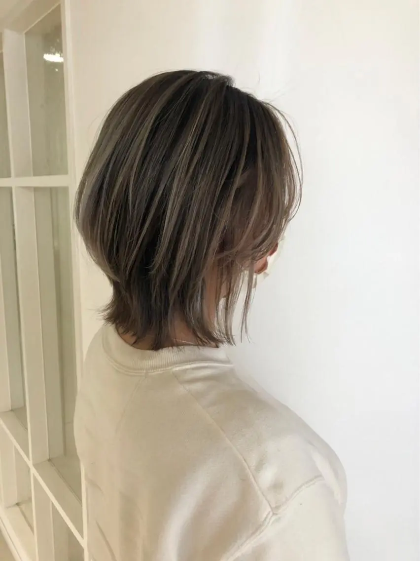 ミディアム カラー バレイヤージュ レイヤーカット 大人可愛いをご提案✨ 宮崎　雅美のヘアスタイル