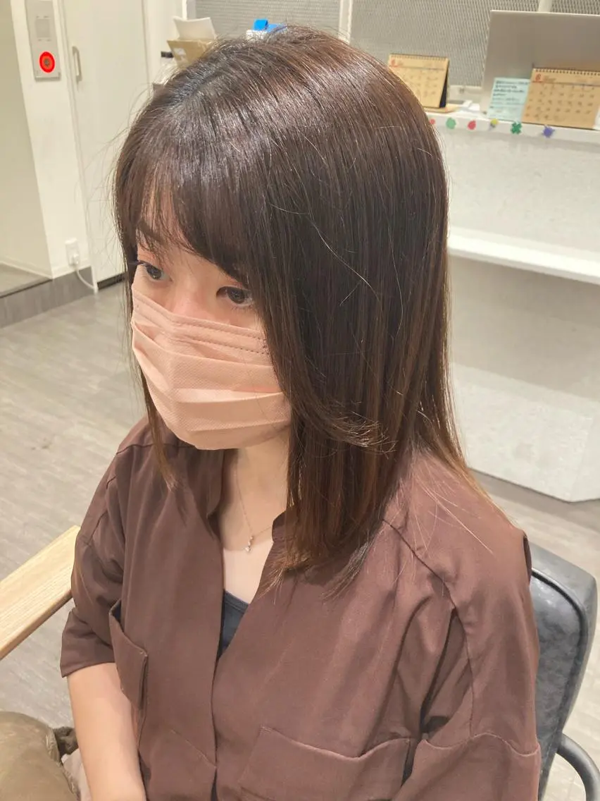 ミディアム レイヤーカット ミルクティー量産💙 💙ブリーチ特化💙のヘアスタイル