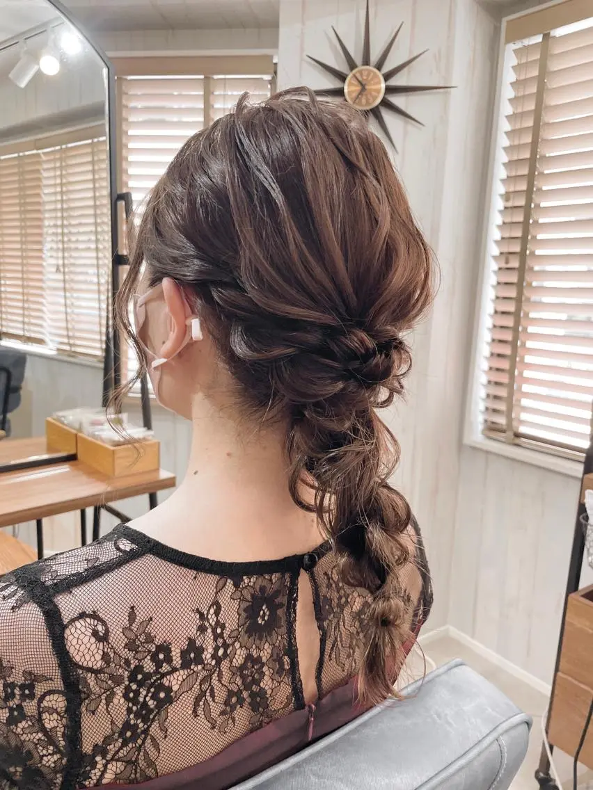 ミディアム カラー ヘアアレンジ 髪質改善🫧美髪矯正 🤍Yuiのヘアスタイル
