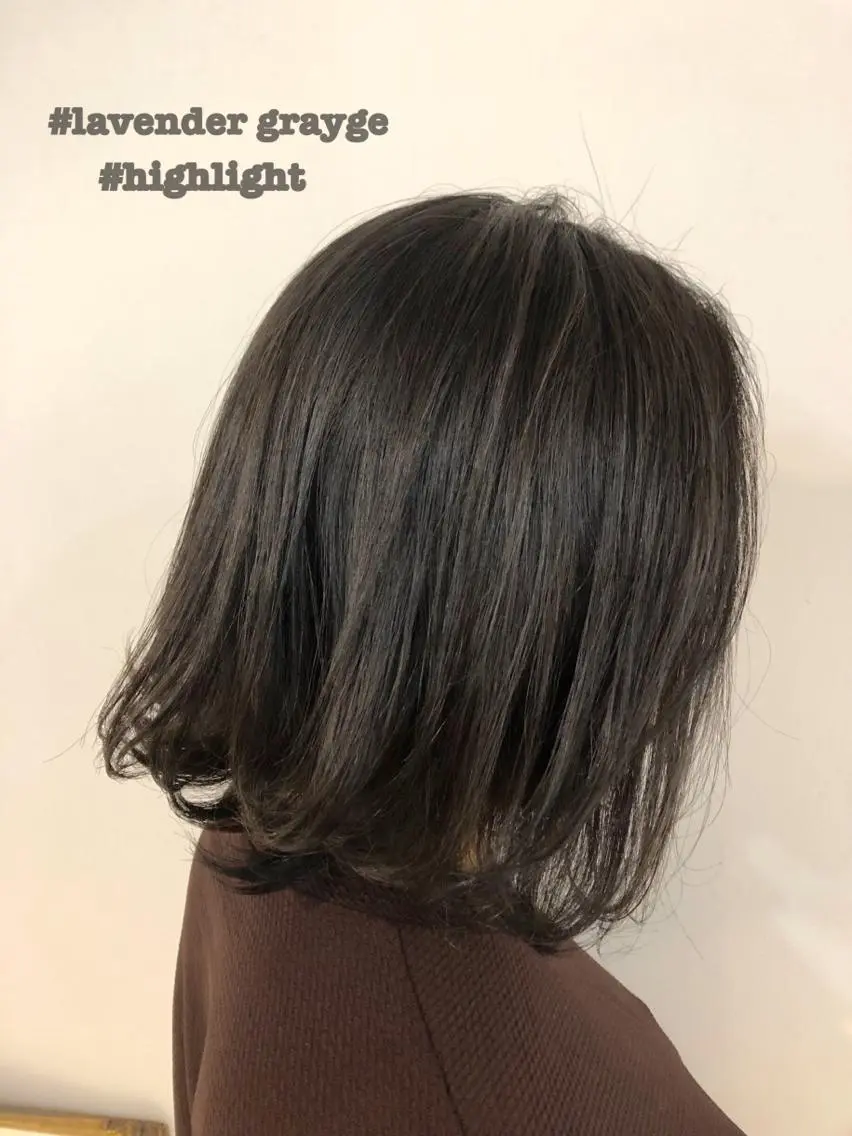 ショート カラー アッシュ グレージュ ハイライトカラー ラベンダーカラー ラベンダーグレージュ 🤍中野 レオ🤍のヘアスタイル