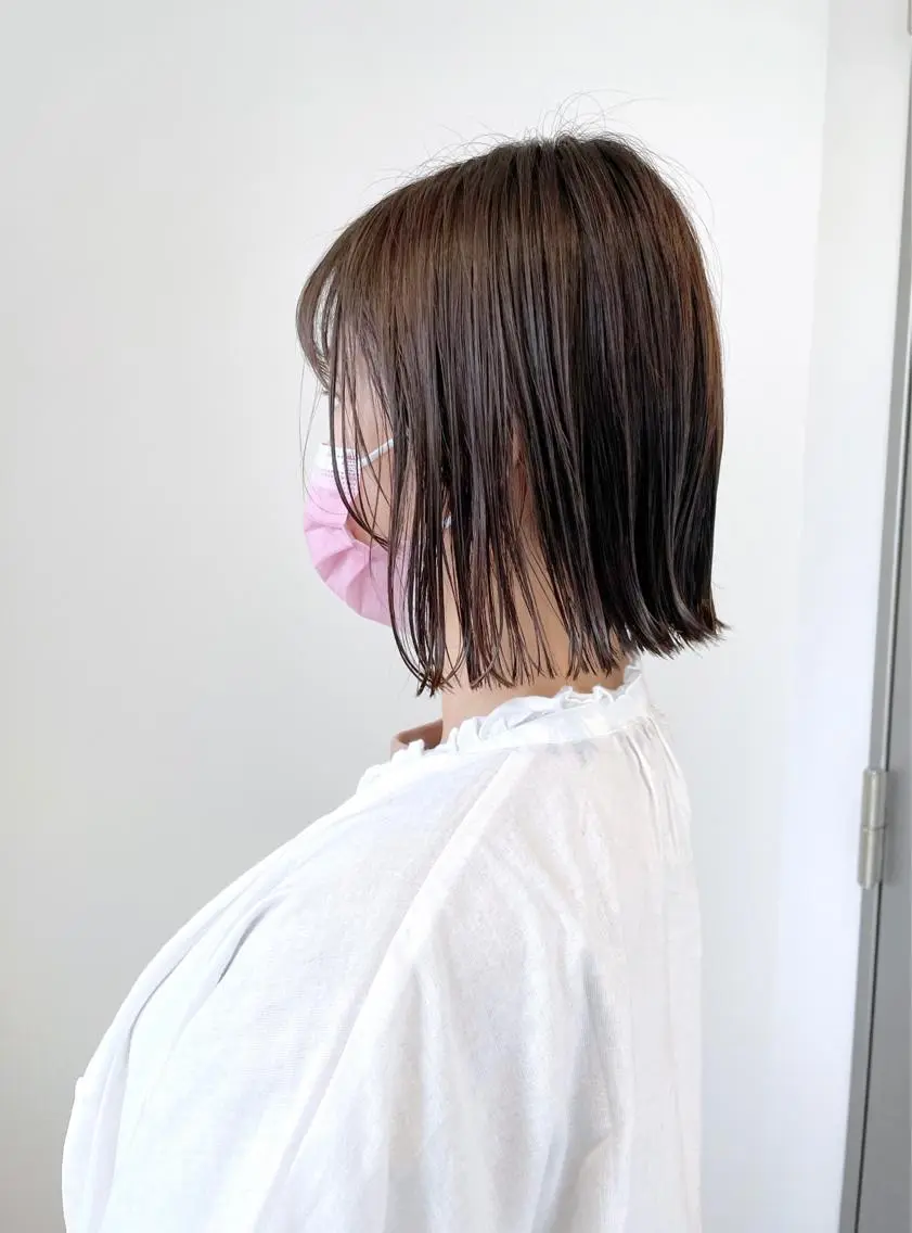 ミディアム カラー カット ヘアカラー トリートメント ボブ/縮毛/レイヤー モトナリのヘアスタイル