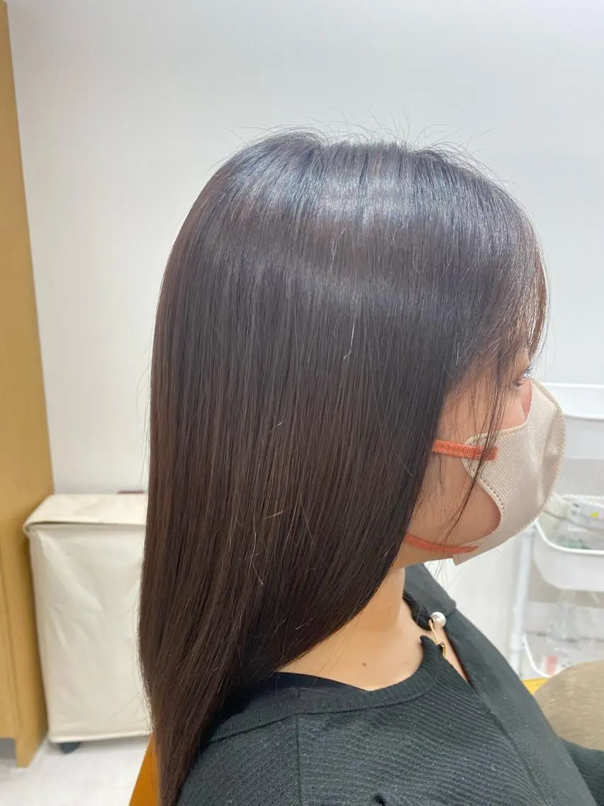 セミロング 縮毛矯正 山﨑 燦人のヘアスタイル