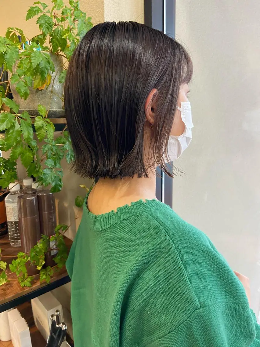 ミディアム ボブ 小顔カット 外ハネヘア 髪質改善・ボブ・ ショート 丸毛一輝のヘアスタイル