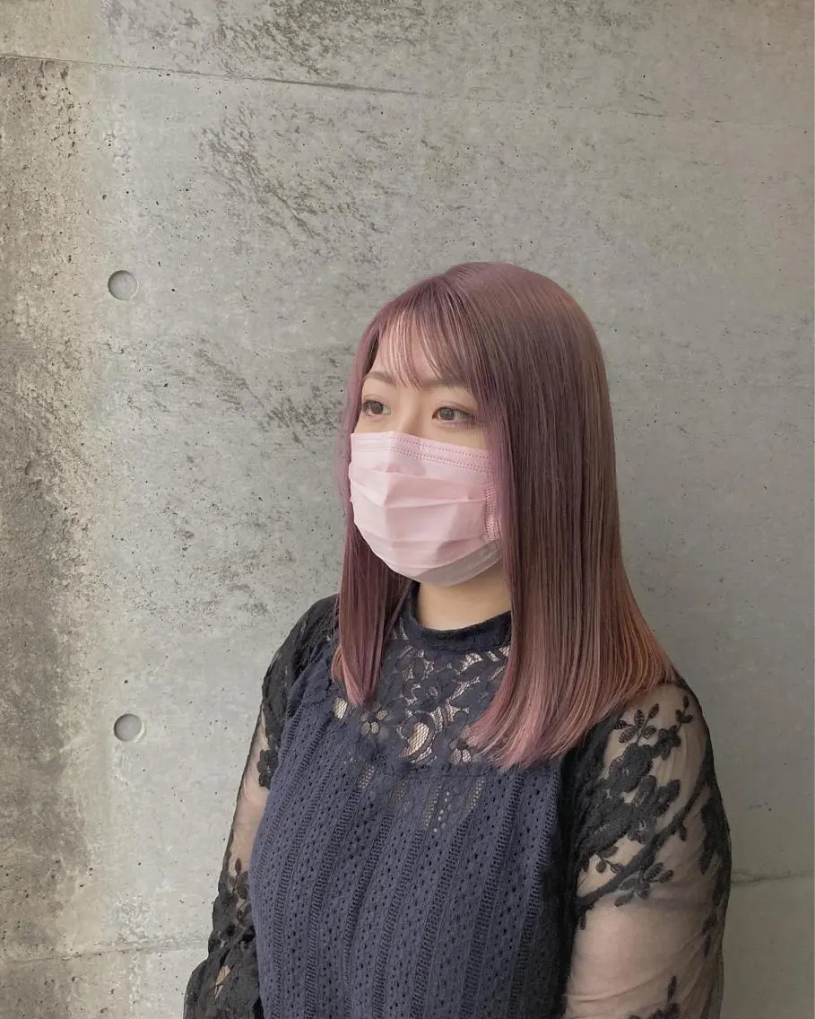 ミディアム カット ヘアカラー トリートメント はまべ です☆のヘアスタイル
