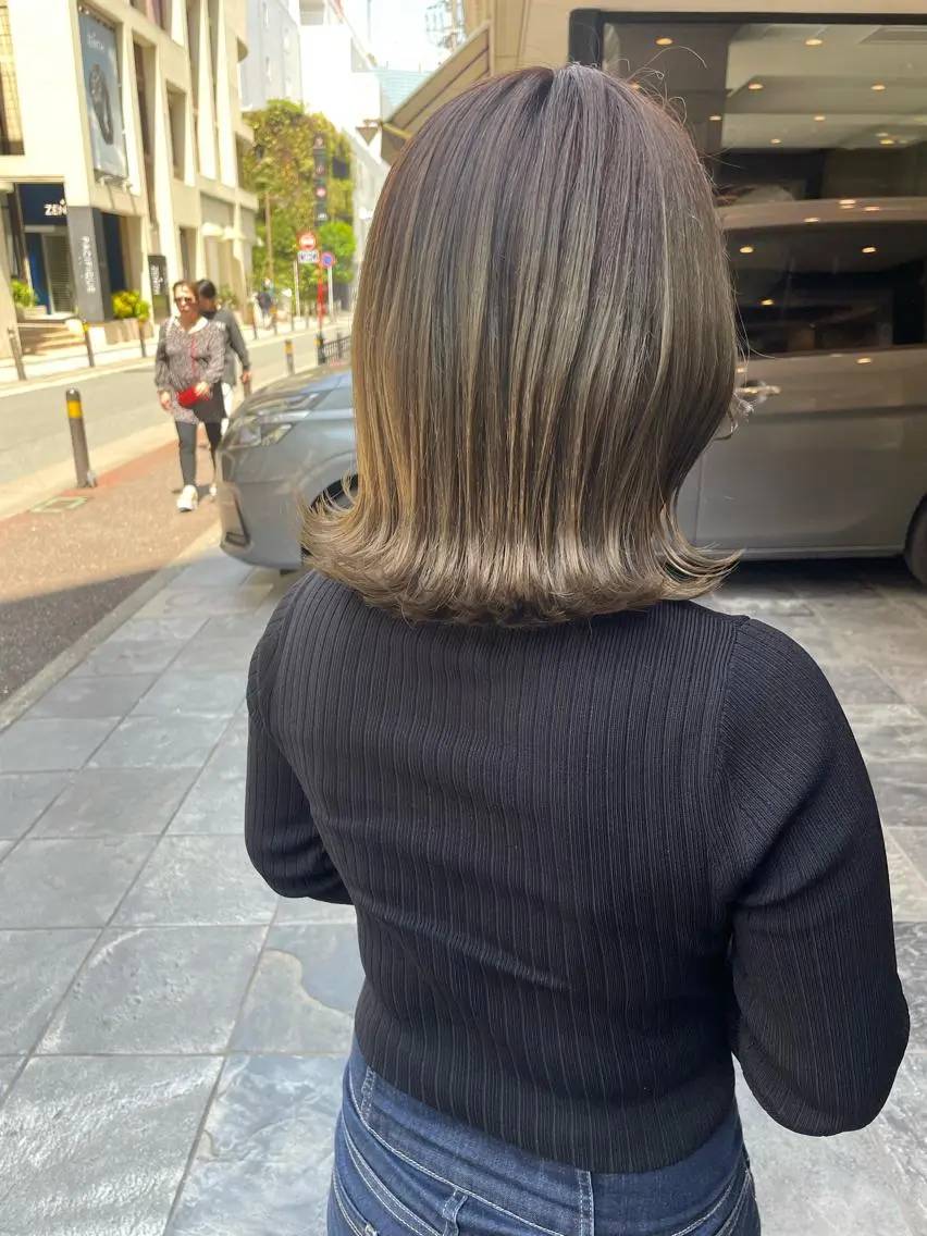 ミディアム カラー カット ヘアカラー トリートメント 髪質改善will hairdesignのヘアスタイル