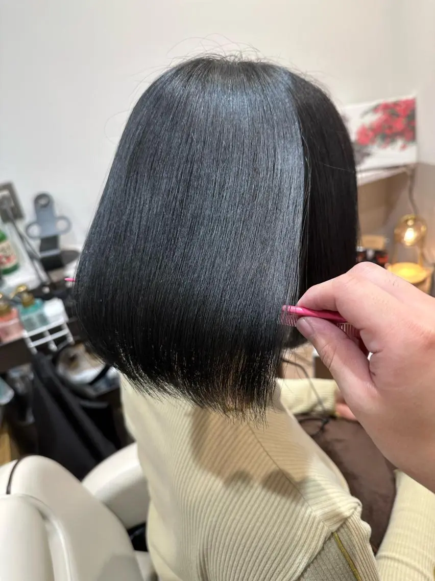 ミディアム カラー カット ヘアカラー トリートメント 平田 たかしのヘアスタイル