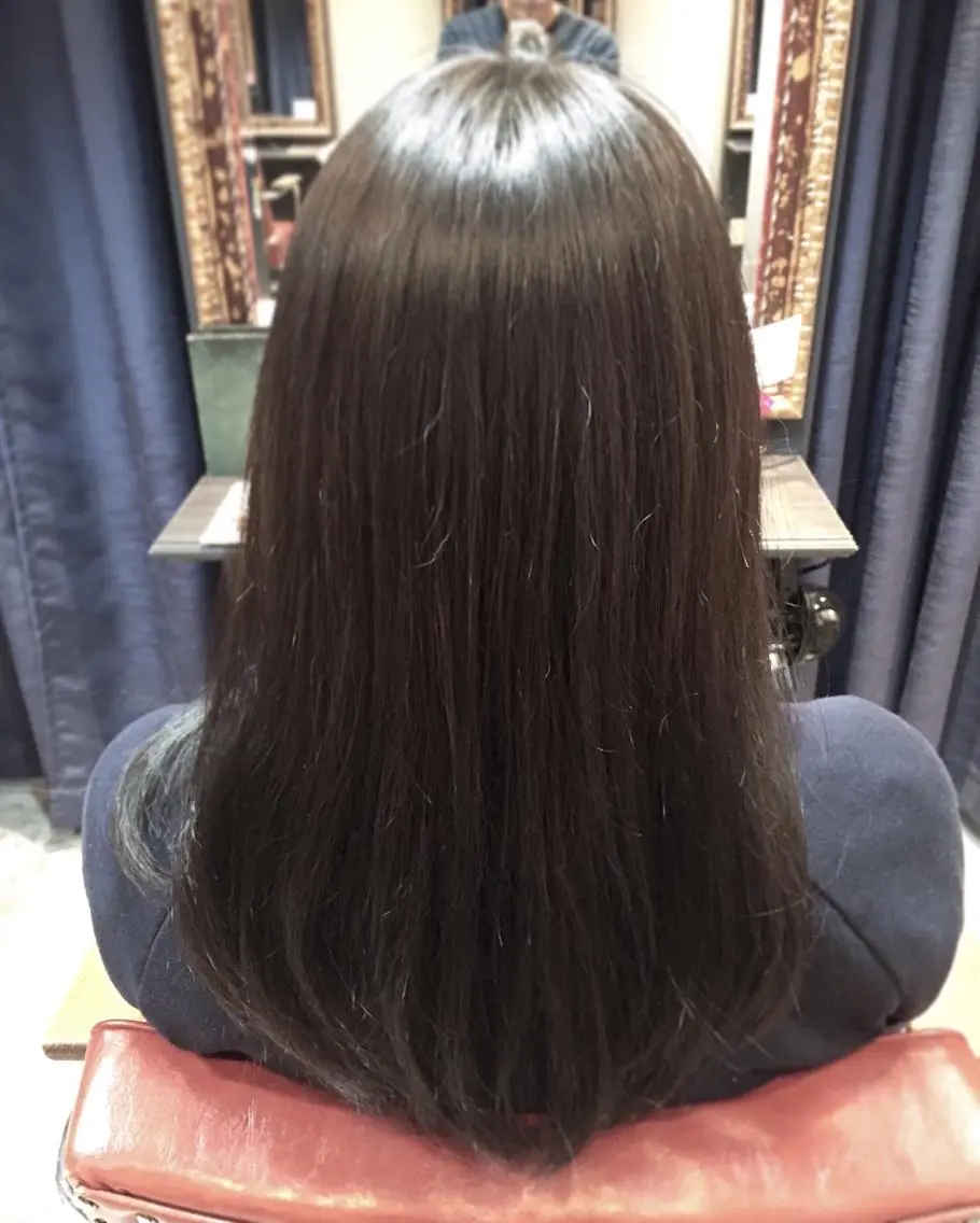 ロング カラー アッシュ アッシュグレー アッシュグレージュ グレージュ 縮毛矯正×髪質改善 店長　DAITOのヘアスタイル