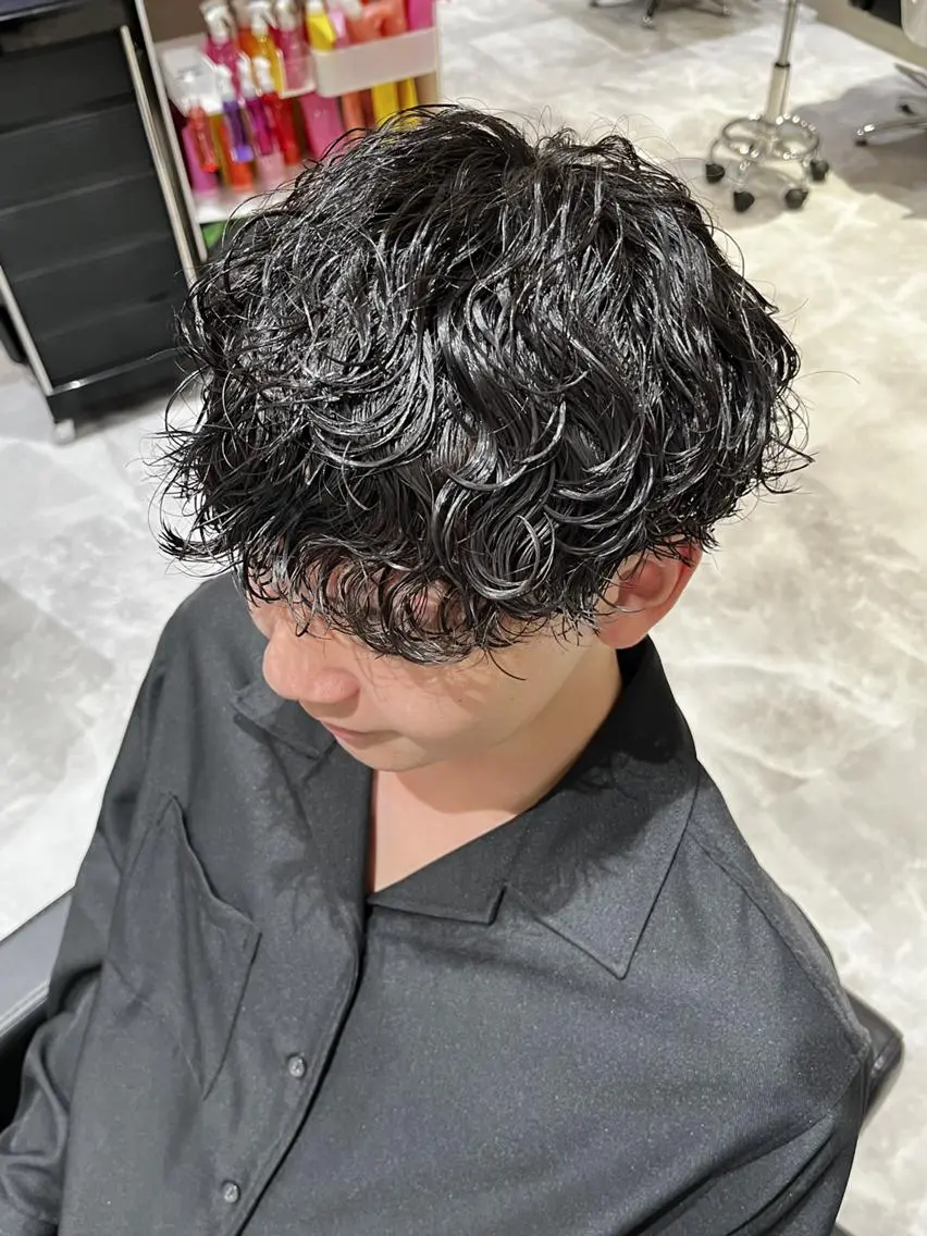 ショート パーマ メンズ カット パーマ トリートメント ヘアセット メンズパーマ特化 店長望月謙二郎のヘアスタイル