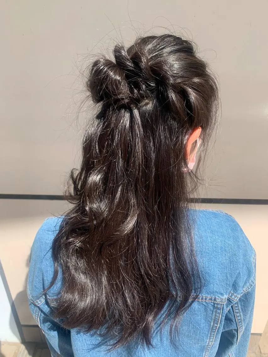 ロング ヘアアレンジ ハーフアップ ヘアカラー Kaori / P’s 渋谷のヘアスタイル