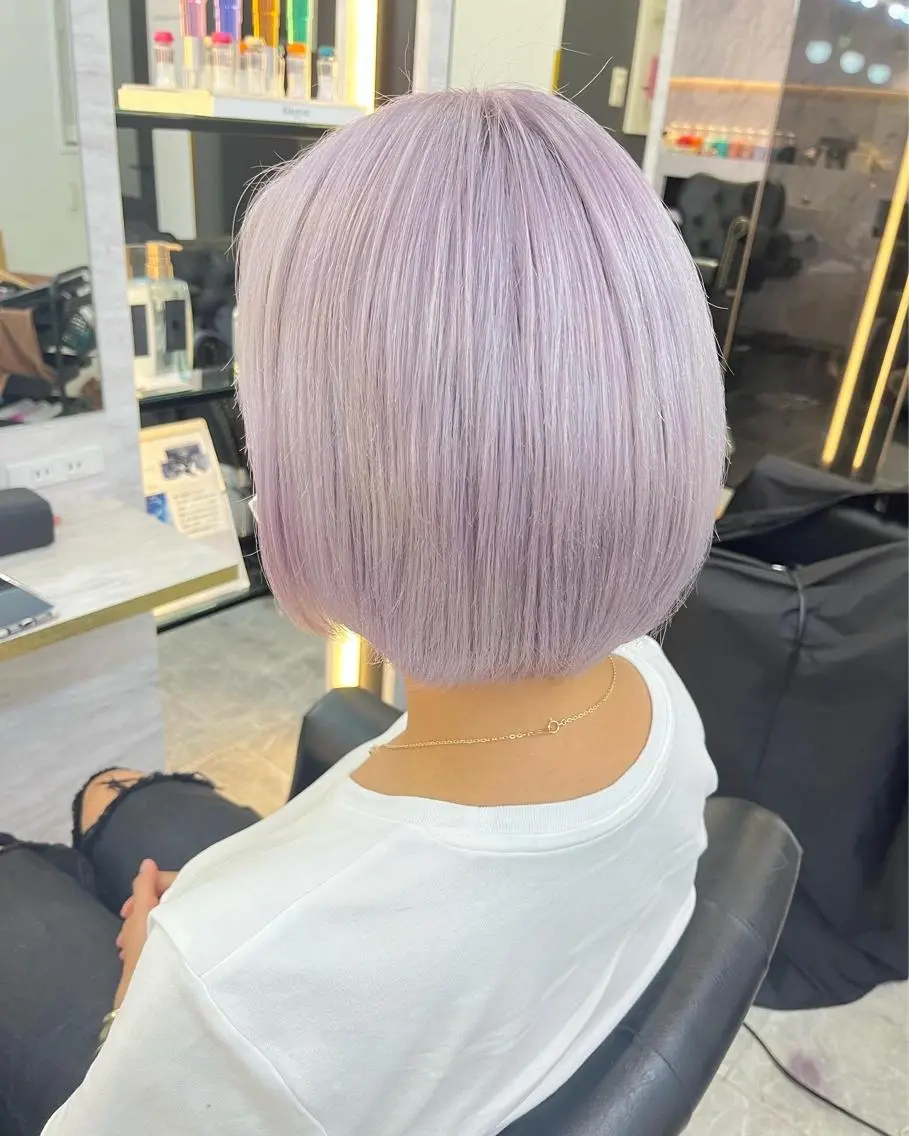 ショート カラー パープルカラー カット ヘアカラー トリートメント レイヤー似合わせ 透明感カラーりきやのヘアスタイル