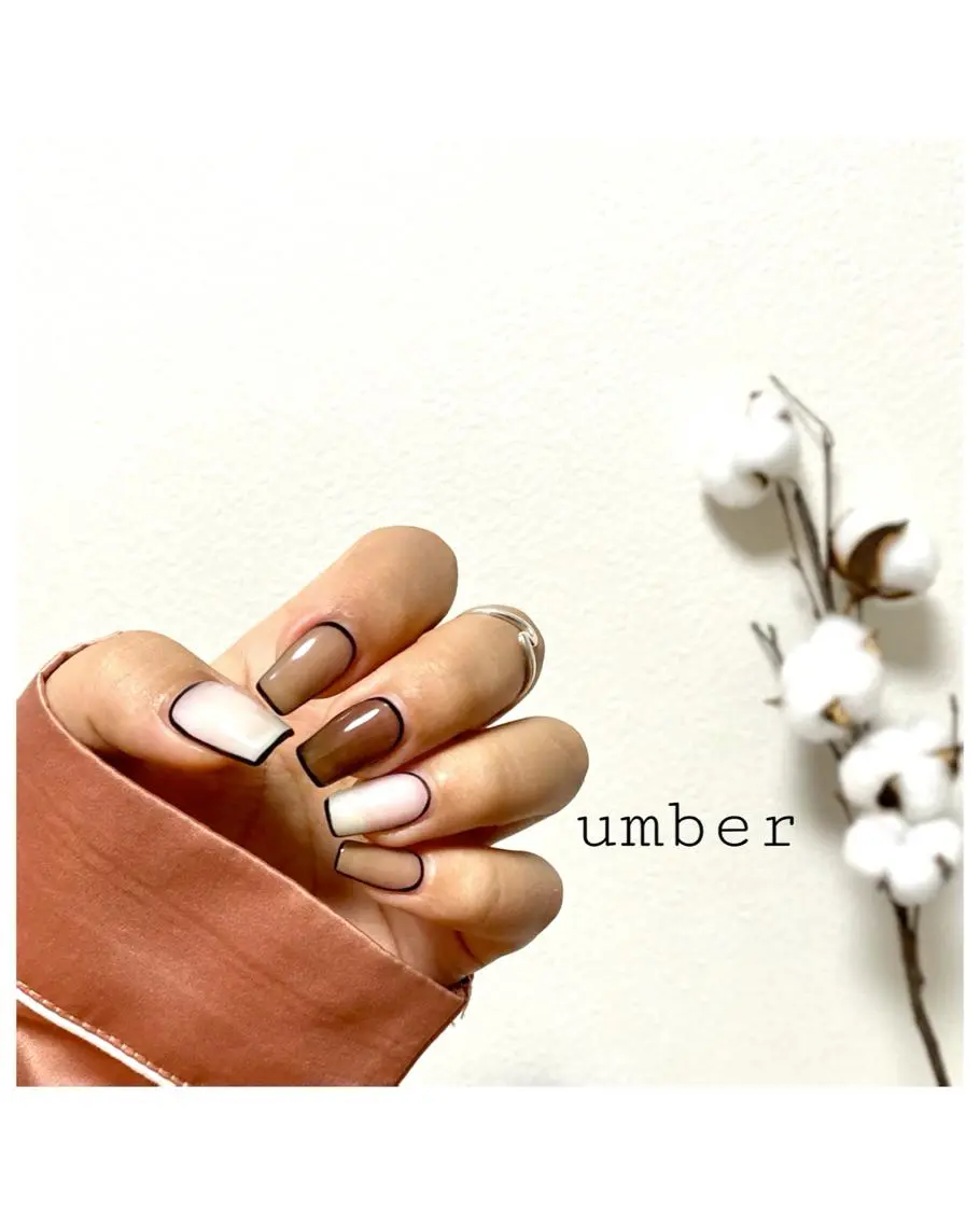 ネイル クリアネイル フラッシュネイル フットネイル フレンチネイル マグネットネイル ハンドネイル umber 三茶1分のネイルデザイン