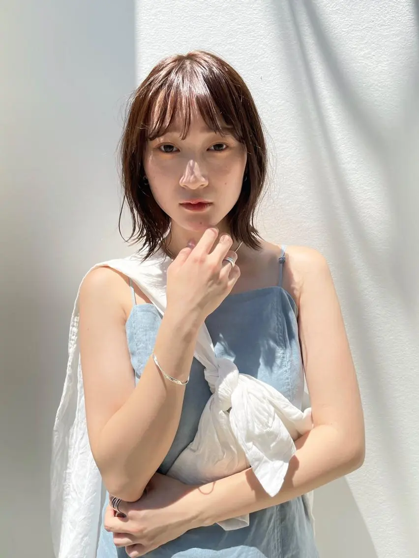 ミディアム カット ヘアカラー トリートメント 山本 晶大のヘアスタイル
