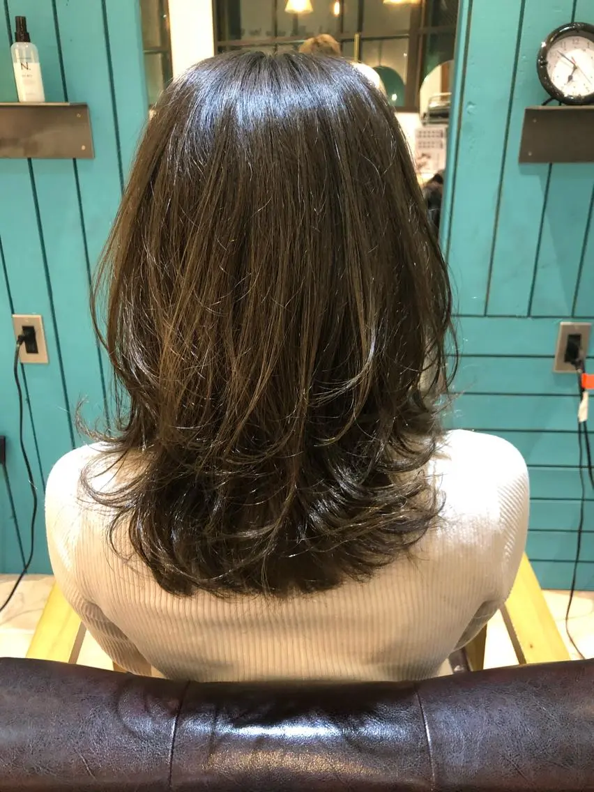 ロング カラー ウルフカット 髪質改善⭐️透明感 カラーノグチショウタのヘアスタイル