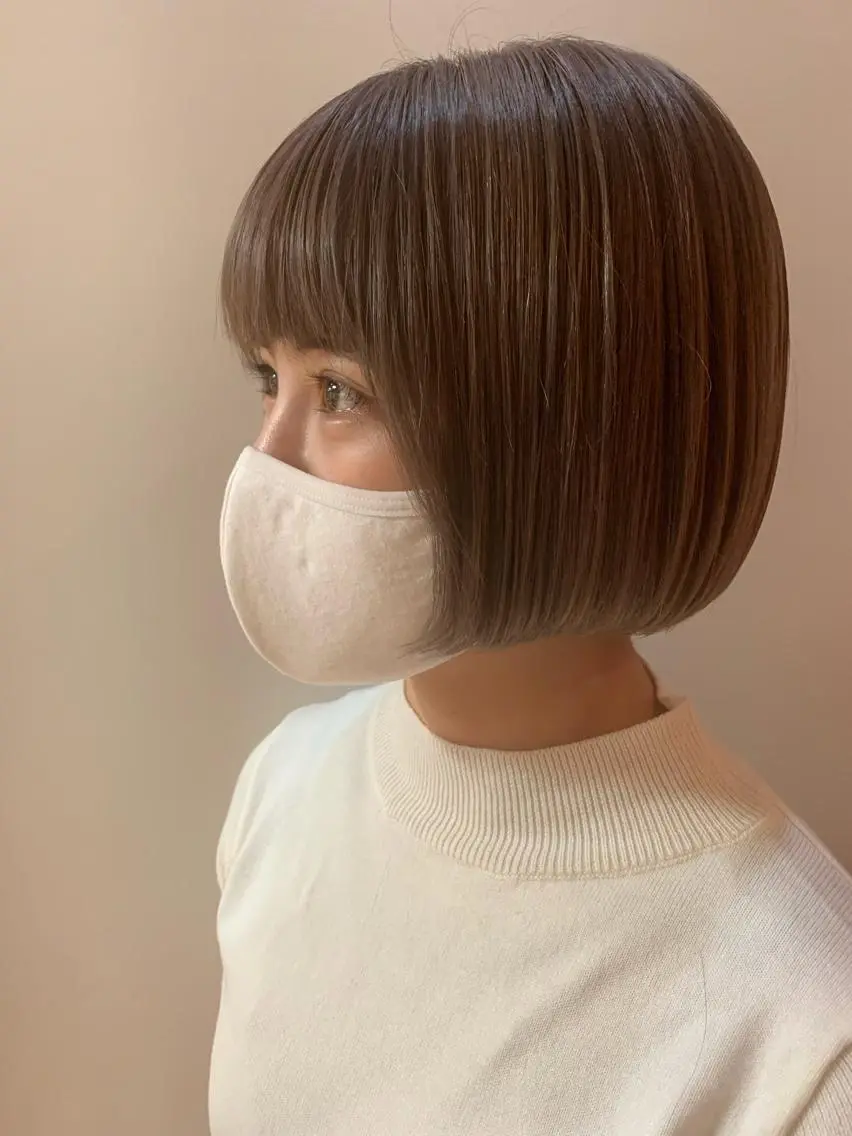 ショート カラー ヘアアレンジ ベージュカラー ハイトーンカラー ラベンダーカラー ラベンダーベージュ カット ヘアカラー mayu .のヘアスタイル