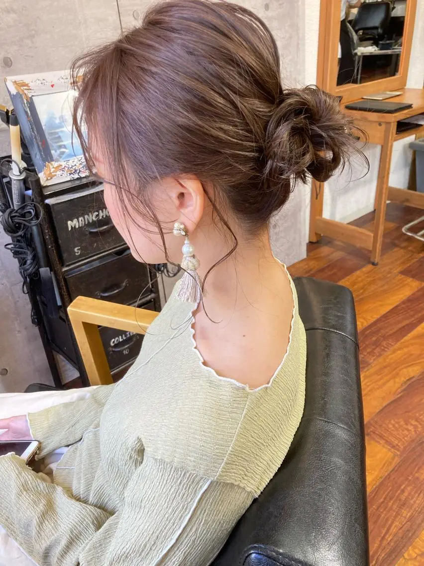 ミディアム カラー ベージュカラー オリーブベージュ カット 縮毛矯正 小木曽智美 /ボブ/ショートのヘアスタイル