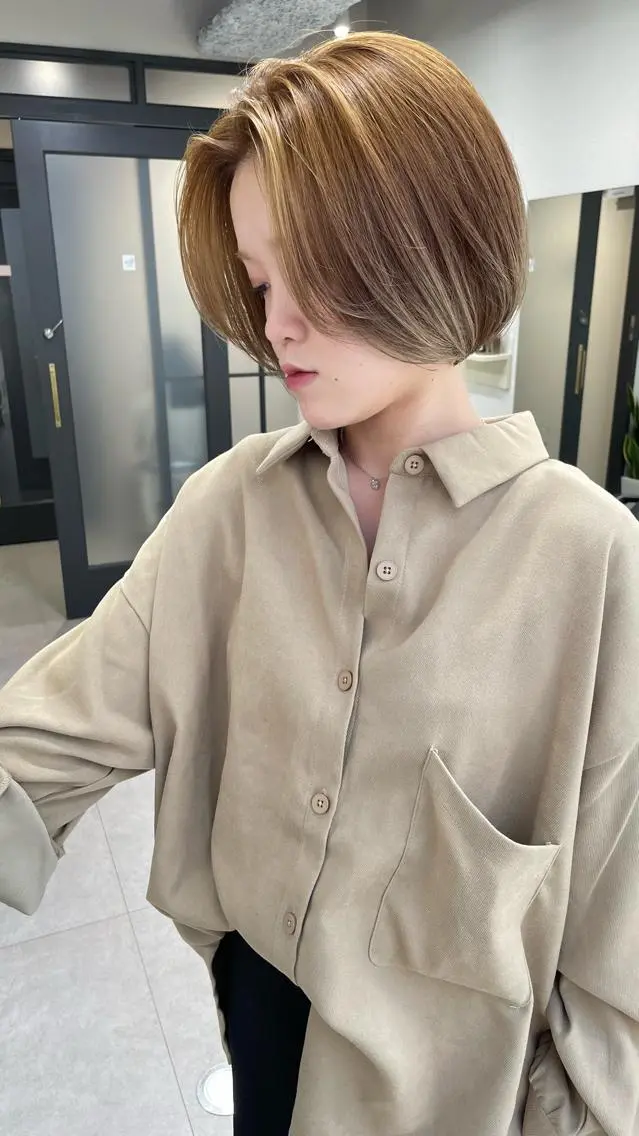 ショート カラー カット ヘアカラー トリートメント 髪質改善will hairdesignのヘアスタイル