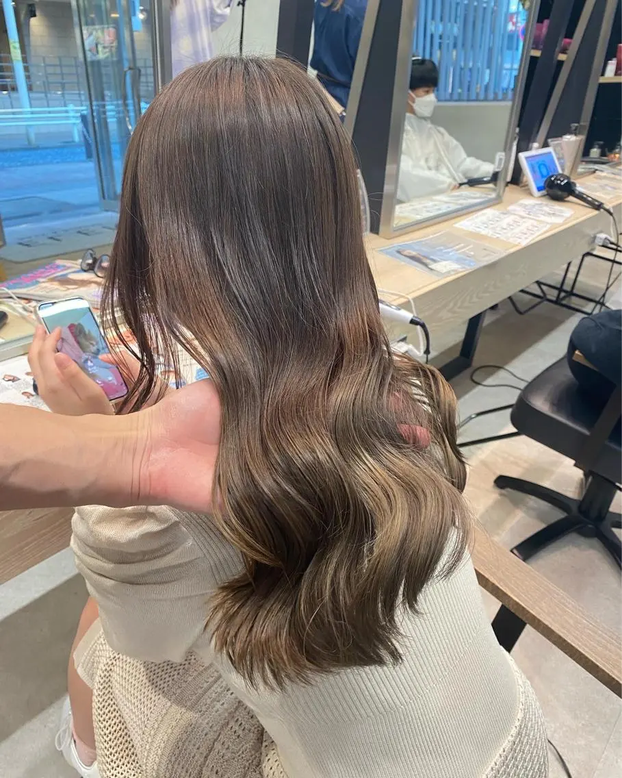 ロング アッシュ メンズ縮毛矯正 ニュアンスパーマのヘアスタイル