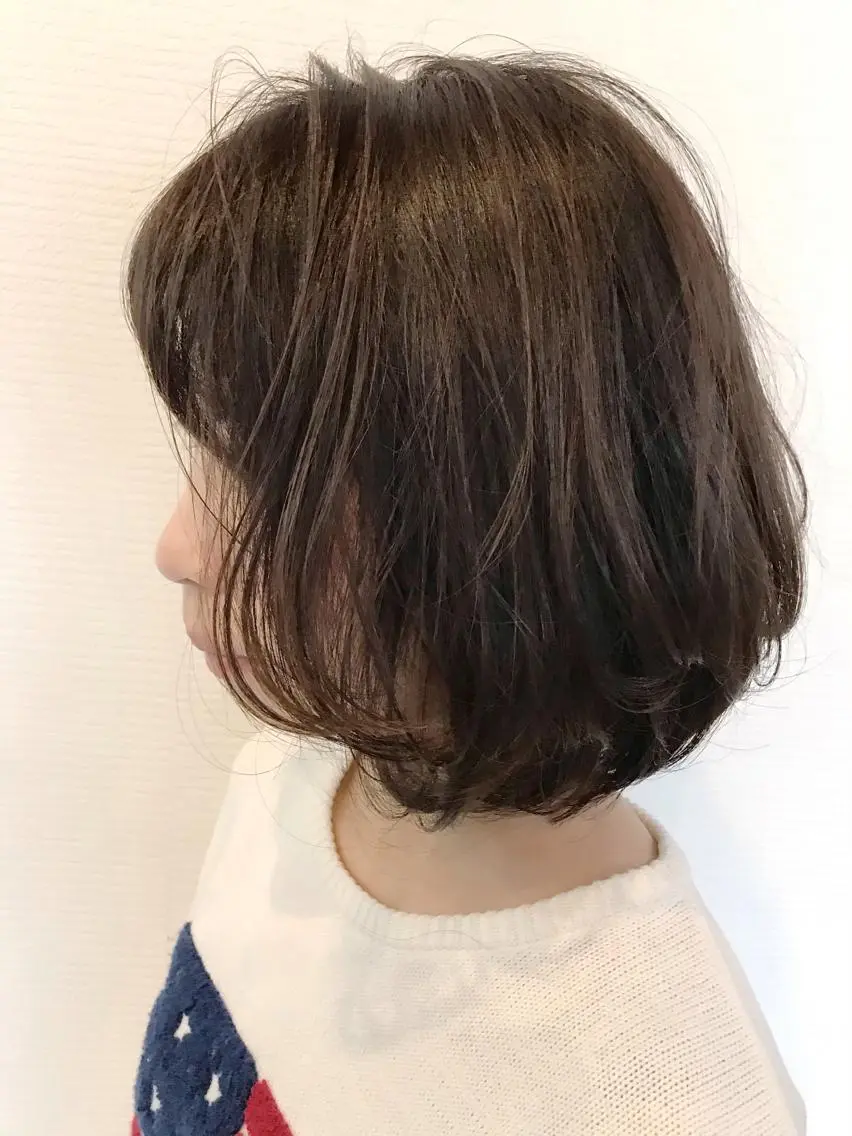 ミディアム パーマ ミディアムパーマ 顔周りカット ニュアンスパーマ 日比 貴大/ minim hairのヘアスタイル