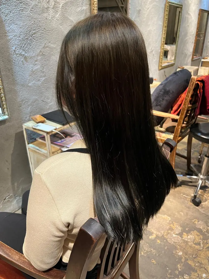 ロング カラー 縮毛矯正 トリートメント 赤み消しカラー/ ナチュラル/トモキのヘアスタイル
