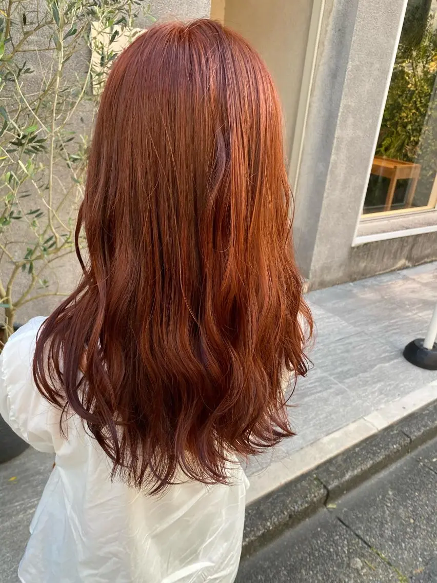 セミロング カラー 赤み消し韓国ヘア レイヤー縮毛🤍渡邉のヘアスタイル