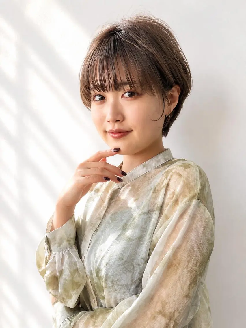 ショート 顔周りカット ショートヘア 小顔カット カット ヘアカラー トリートメント 鶴ヶ峰×ショートボブ 白髪ぼかし 村井祐介のヘアスタイル