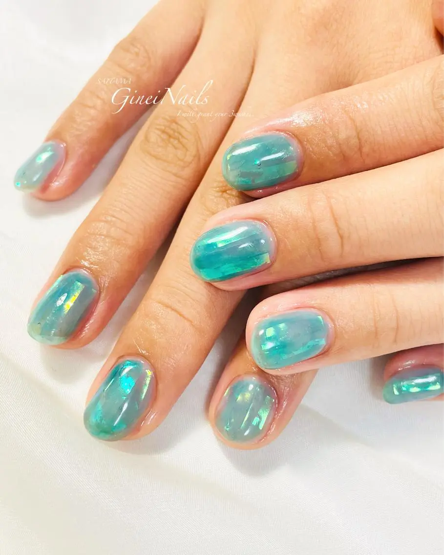 ネイル フットネイル フレンチネイル ジェルネイル グラデーション 氷ネイル・うるうるネイル Genie Nailsのネイルデザイン
