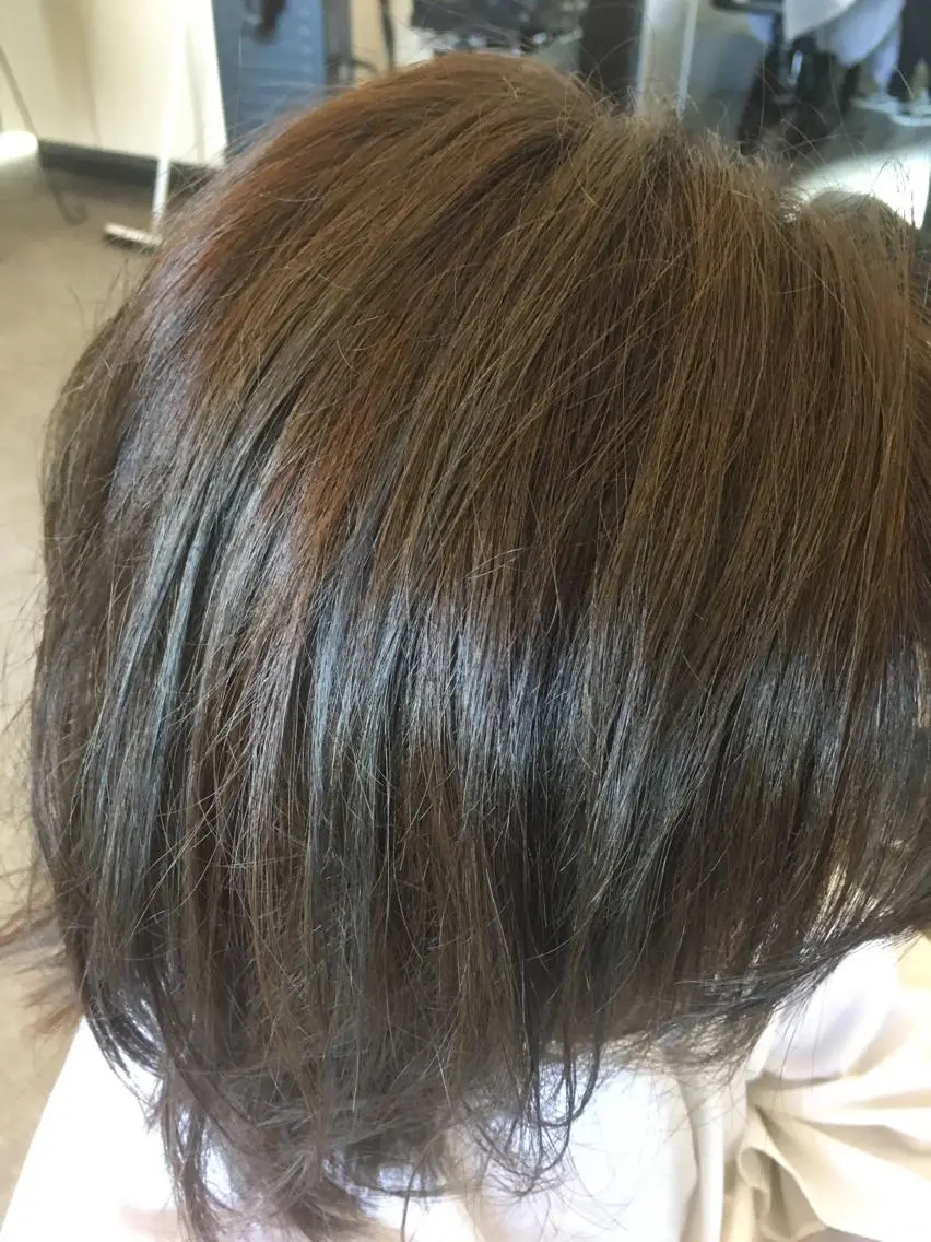 ショート カラー ハイライトカラー シルバー ハイライト 小野岡 潤子のヘアスタイル