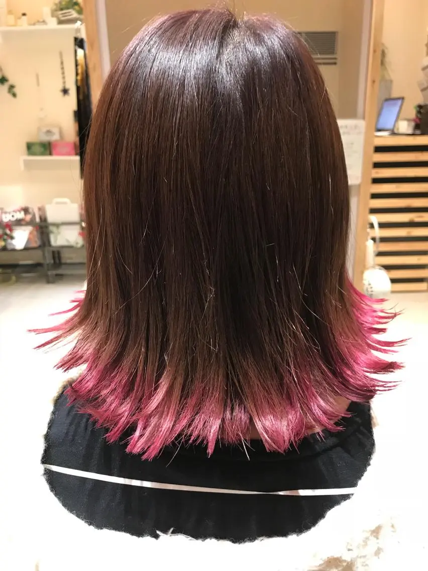 ショート カラー グラデーションカラー ピンクカラー ボブ 大久保 隆蔵のヘアスタイル